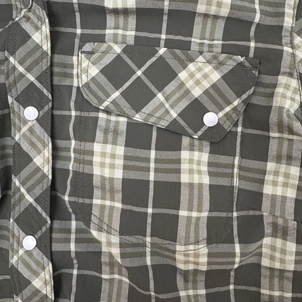 REI Olive Plaid Long Sleeve Shirt - Picture 3 of 4